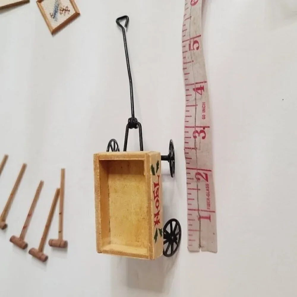 Vintage Antique Dollhouse Furniture Miniatures Clock Wall Art Croquet